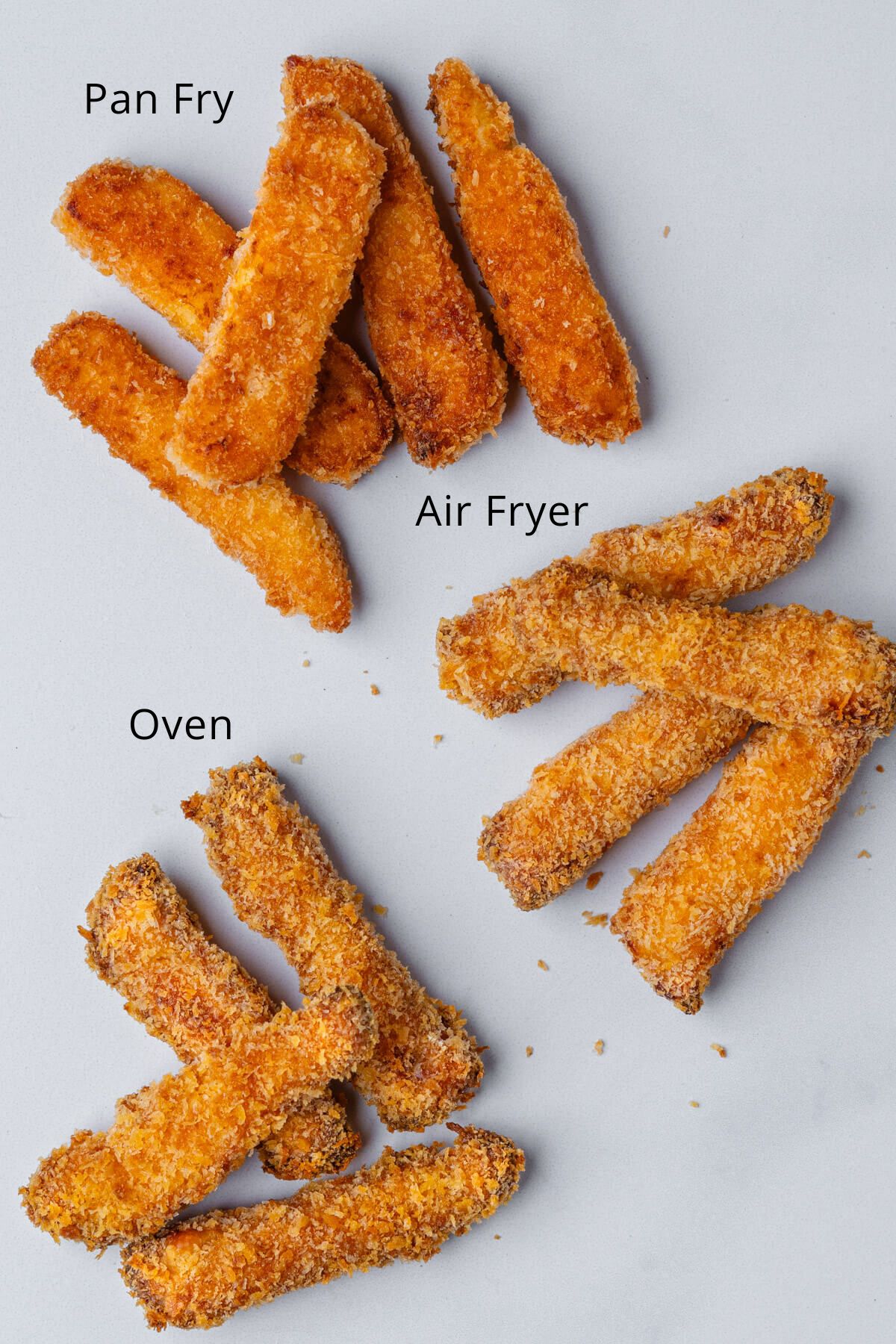 Three cooking methods of making halloumi fries