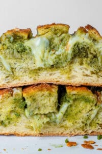 Cheesy Pull Apart Bread With Pesto (easy 3 Ingredients) - Cooking With Ayeh