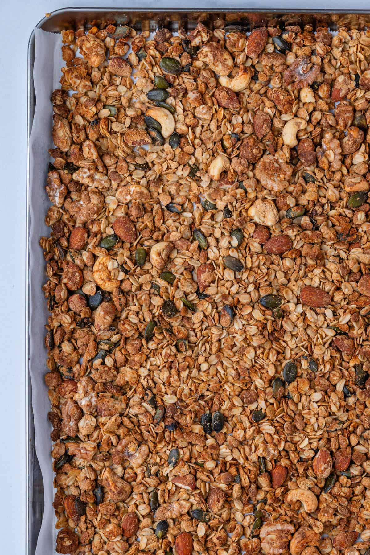 Granola in a oven pan