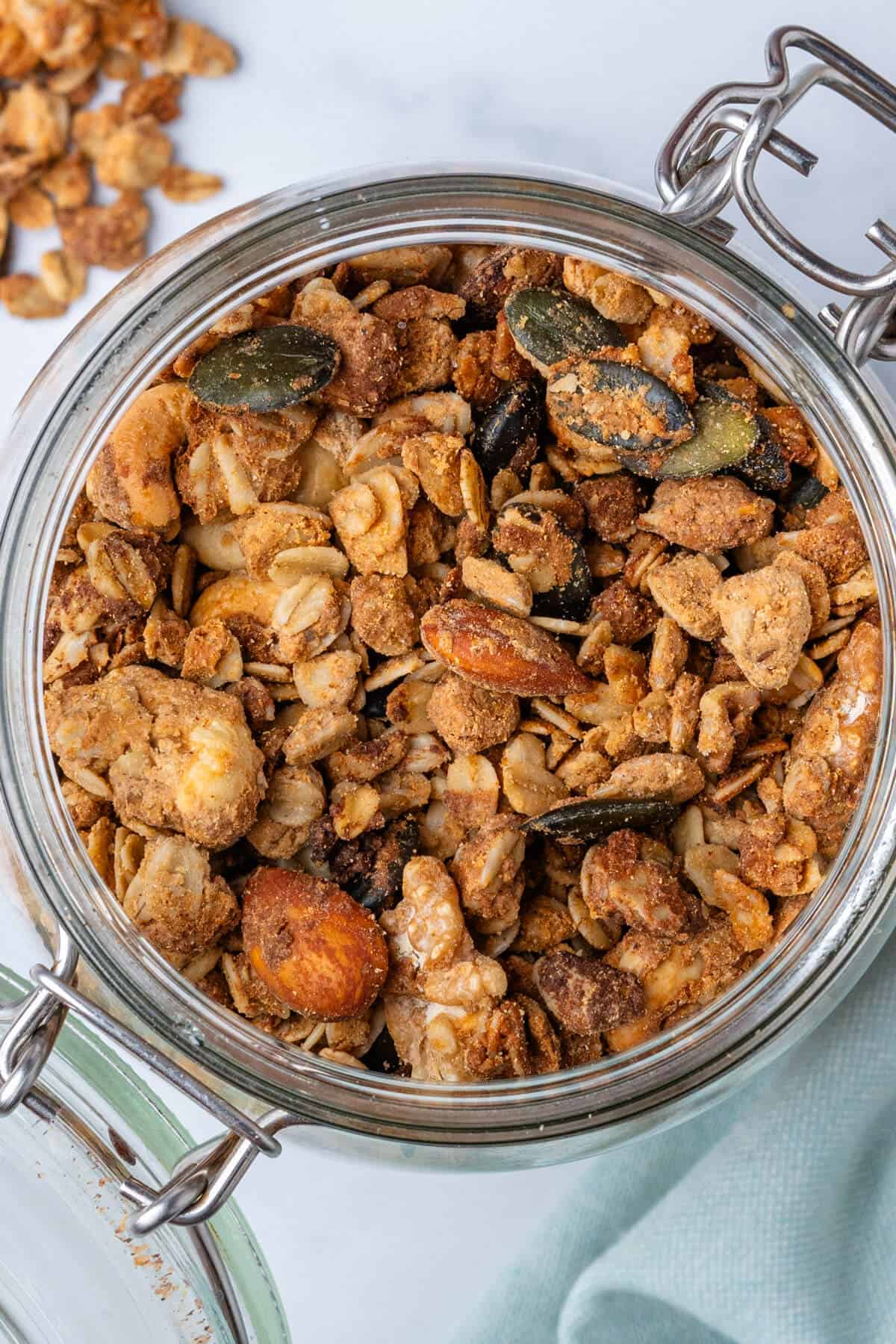 Look inside the jar of granola