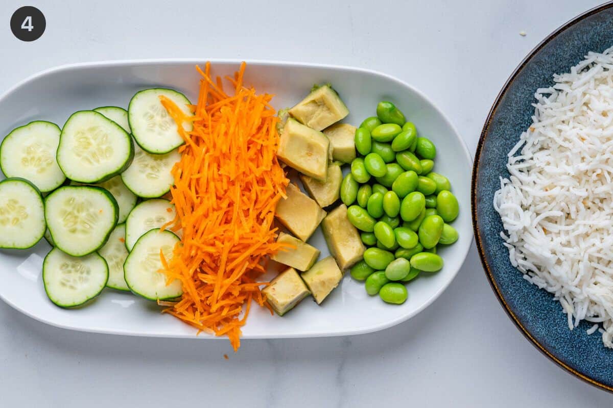 Bowl ingredients prepared on the side