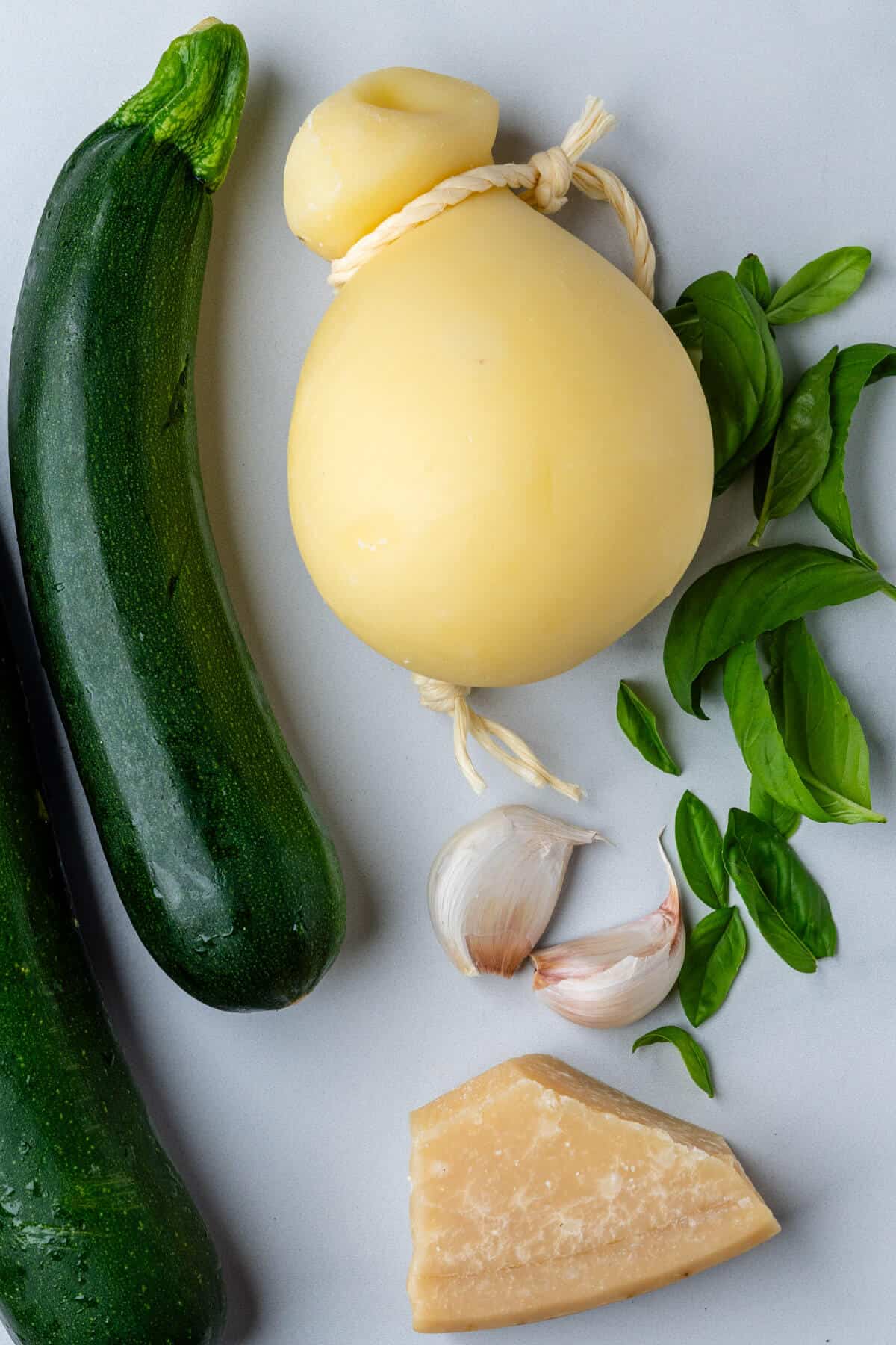 Ingredients used to make Spaghetti alla Nerano