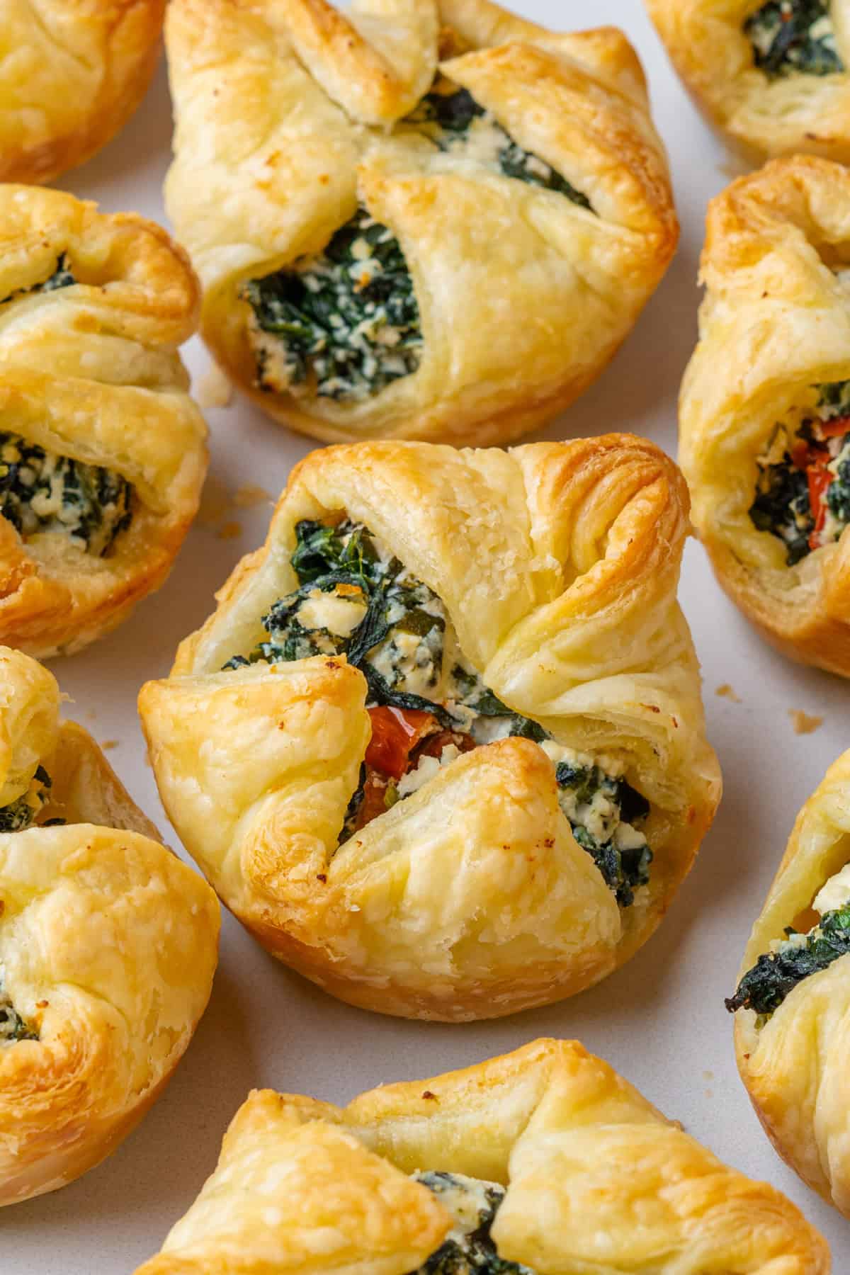 Spinach puffs with feta and ricotta