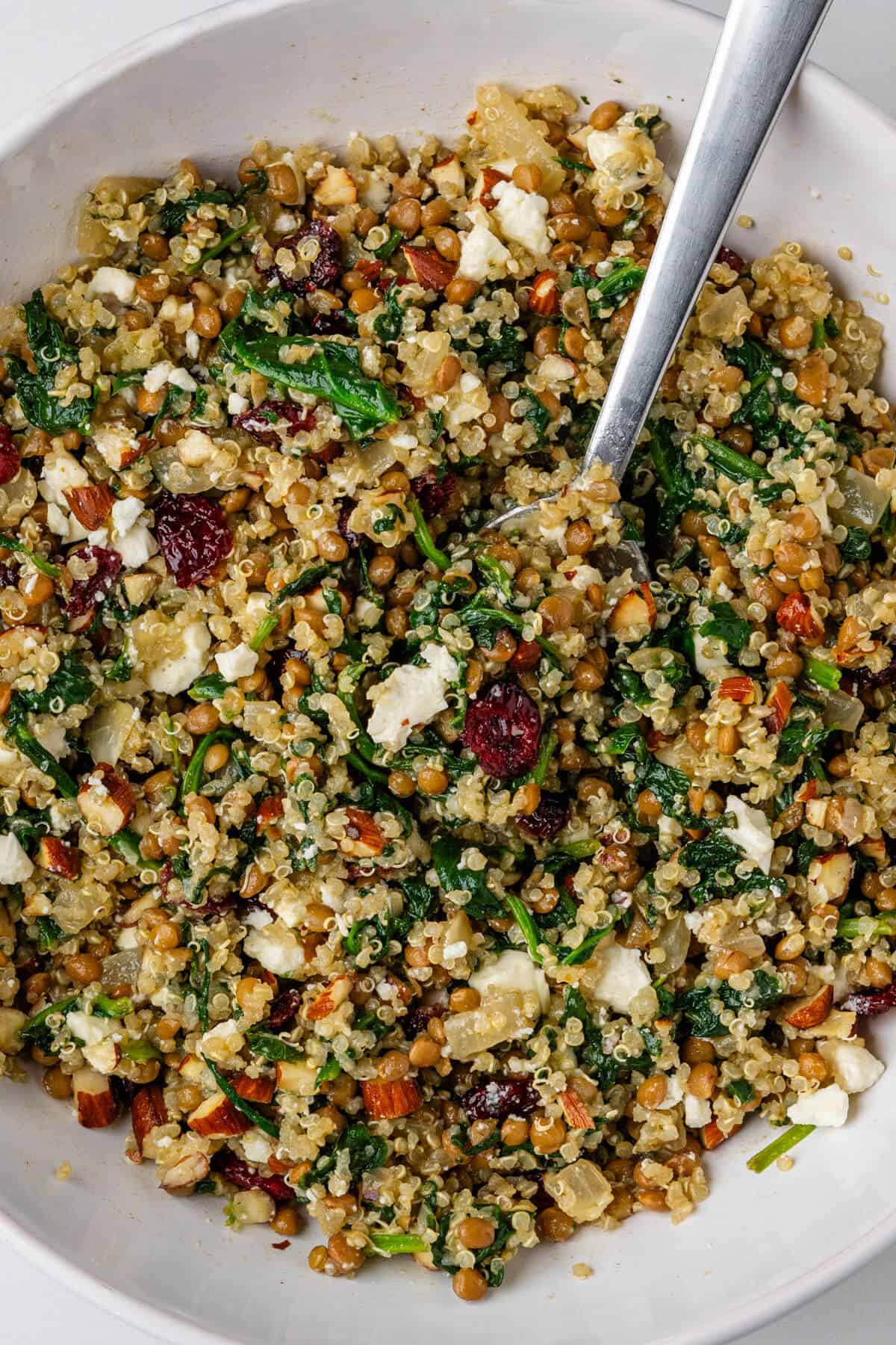 Stuffing mixture in a large bowl