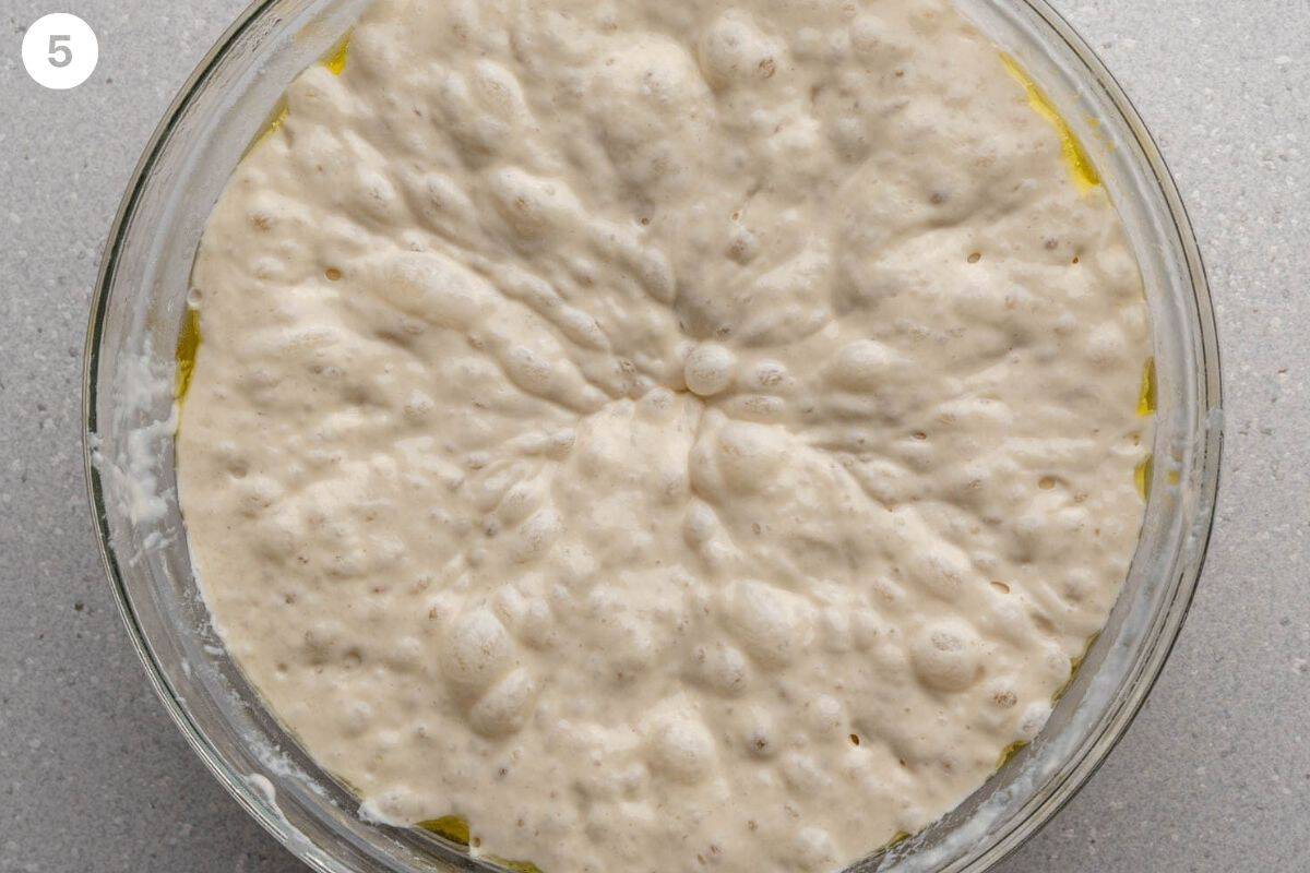 Dough risen overnight