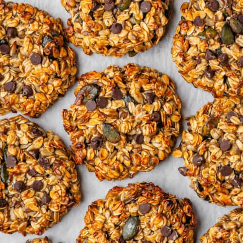 Healthy breakfast cookies on baking paper