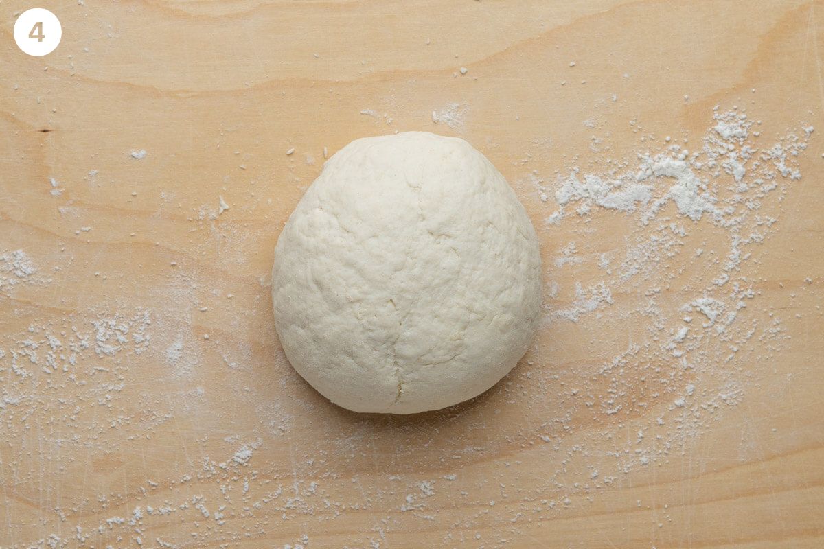 Dough made into a ball left to rest