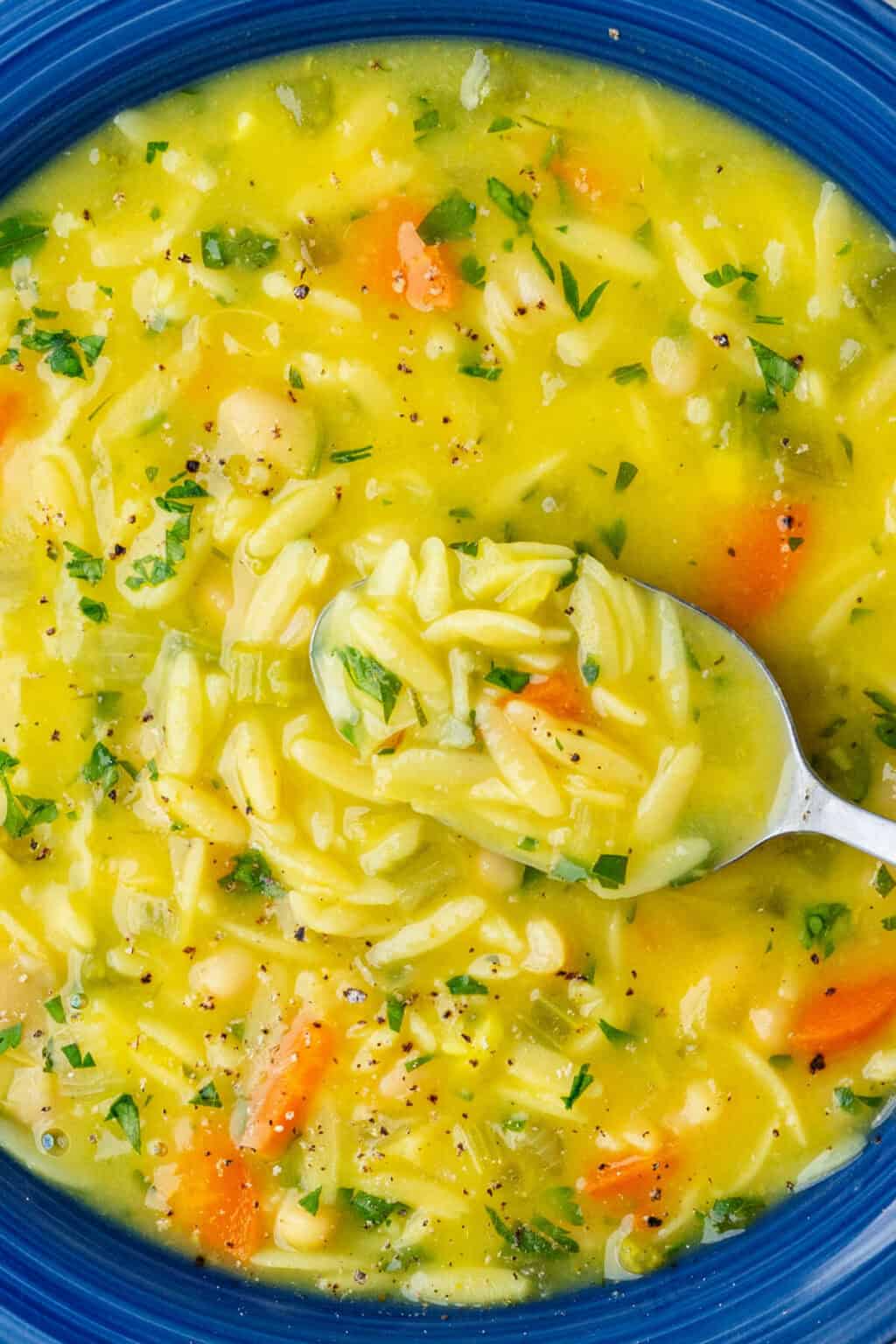 Lemon Roso Lemon Orzo Soup (Vegetarian - Ready in 20 Minutes) - Cooking With Ayeh