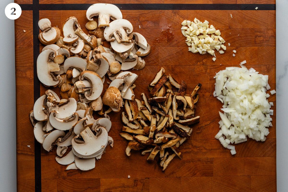 Ingredients prepared on a cutting board