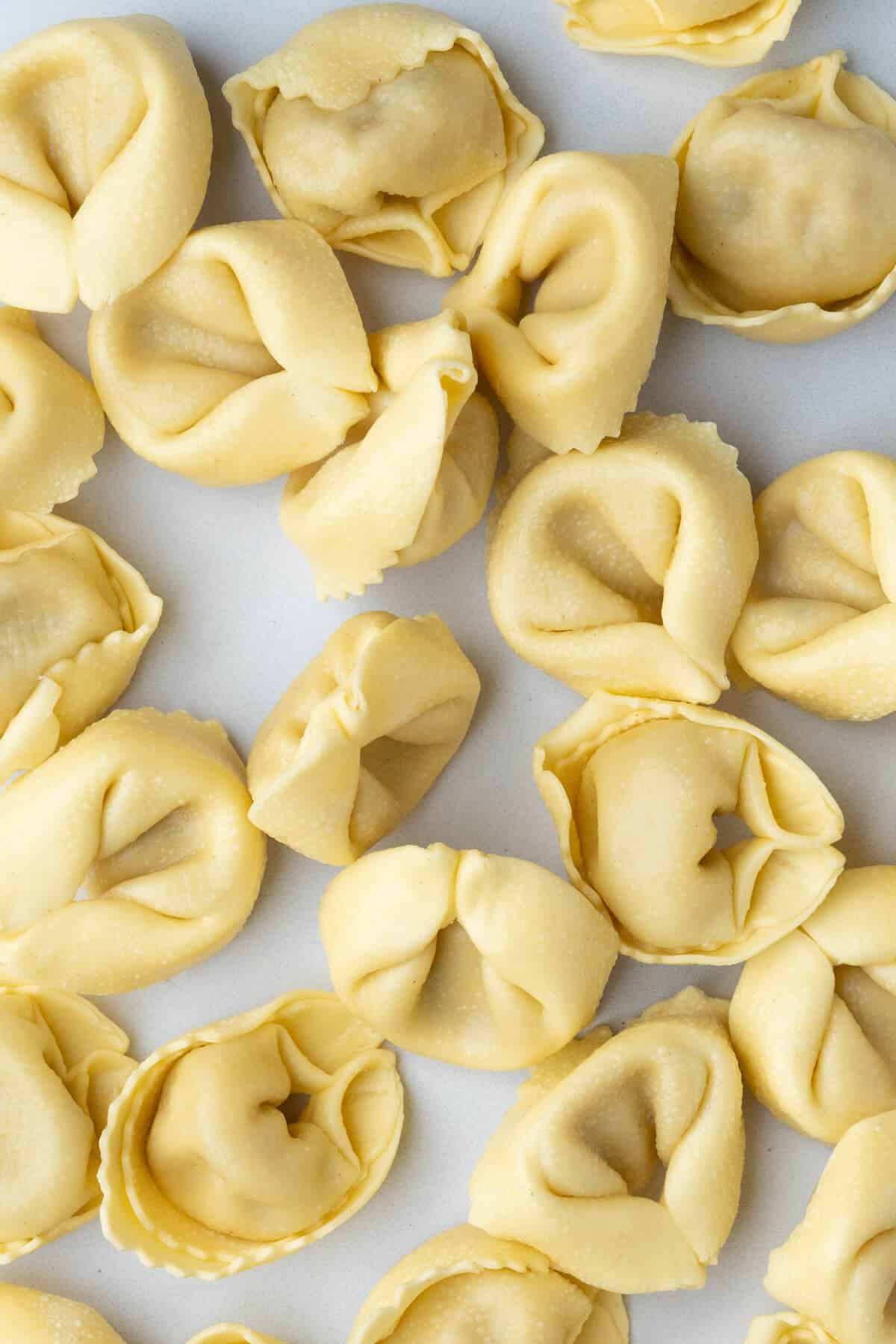 tortellini pasta before being cooked