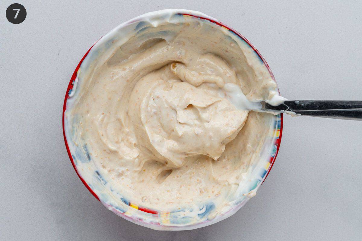 Frosting made with yogurt and peanut butter