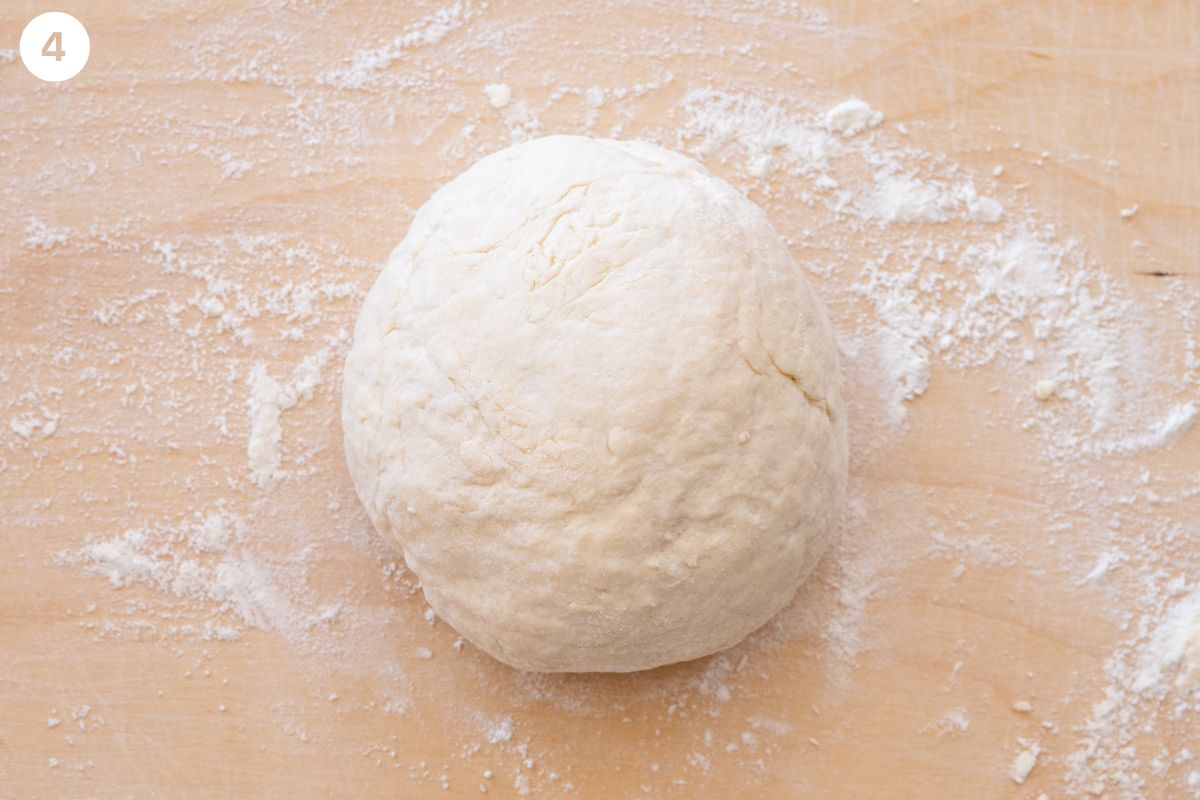 Dough rolled in a large ball