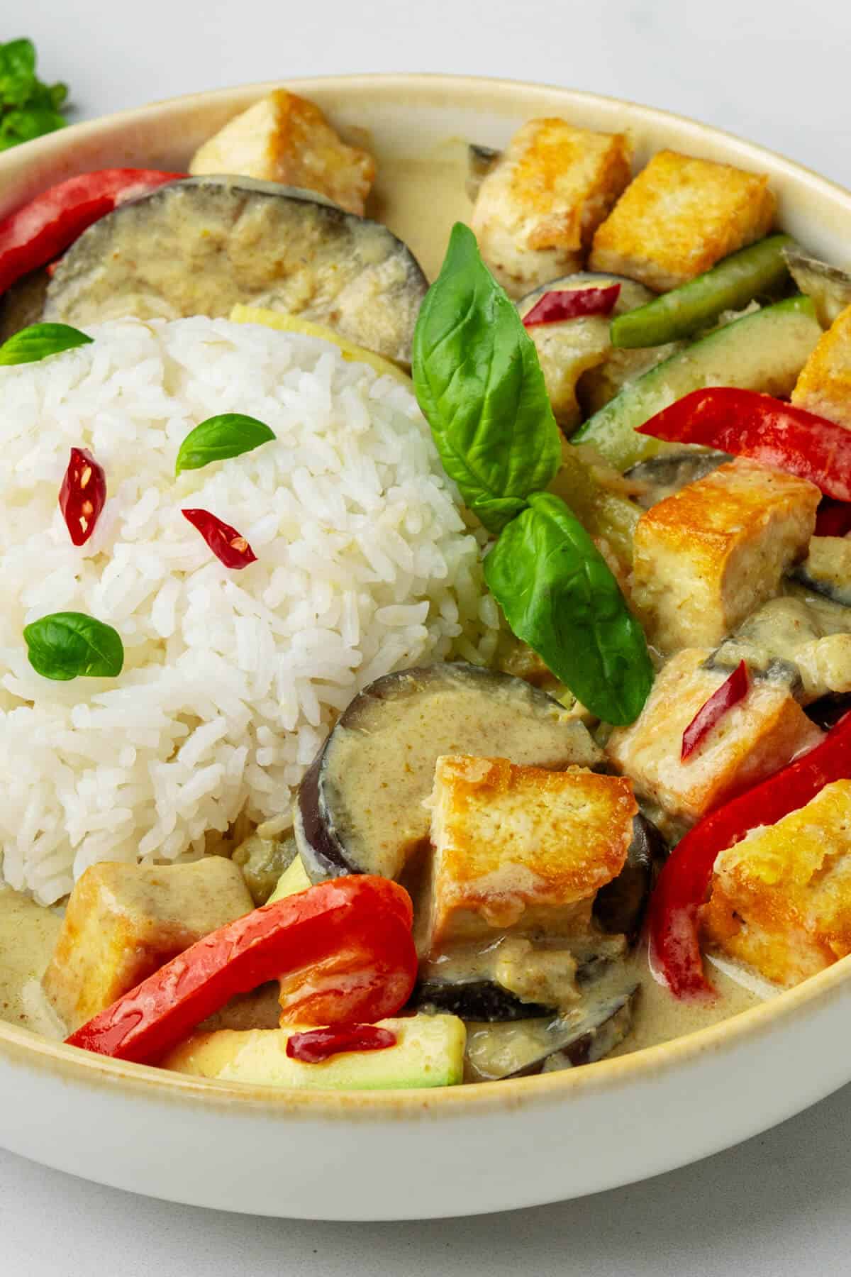 Thai curry in a bowl