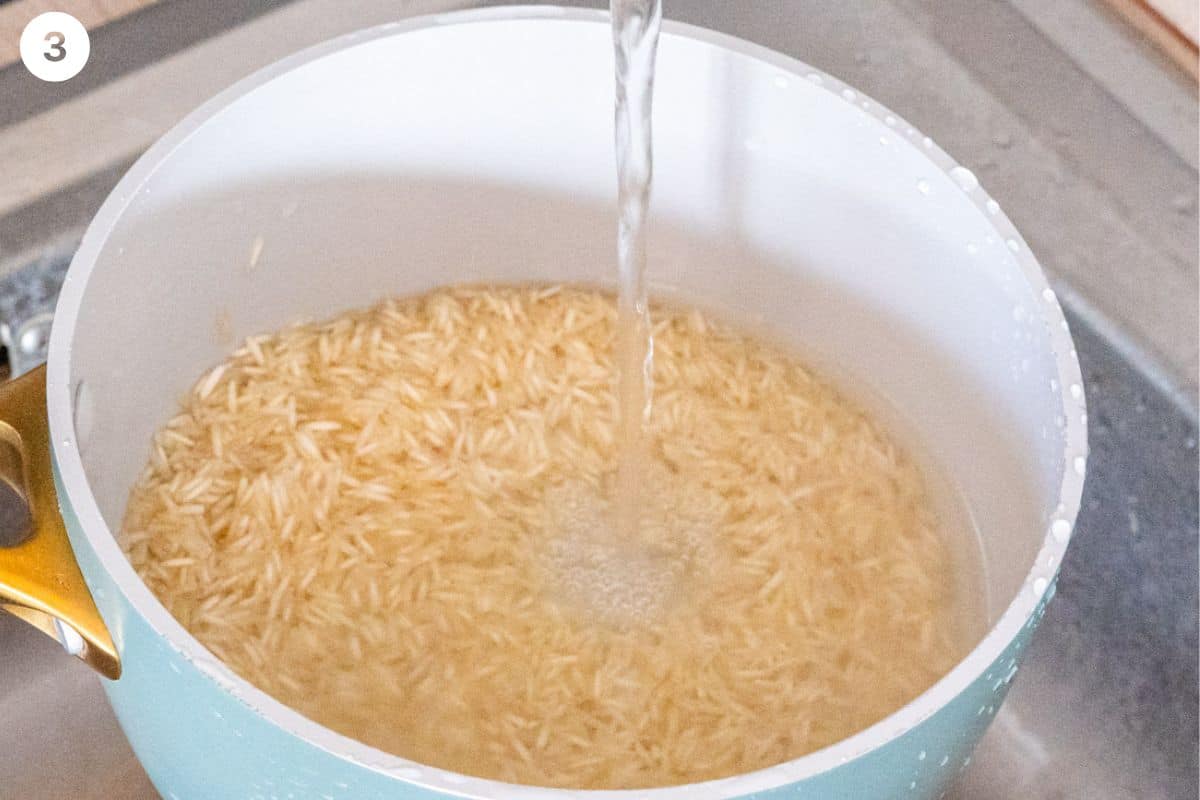 Rice being washed