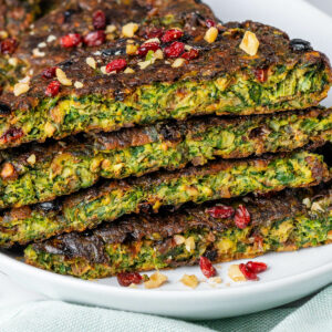 Kuku Sabzi Persian Herb Frittata stacked