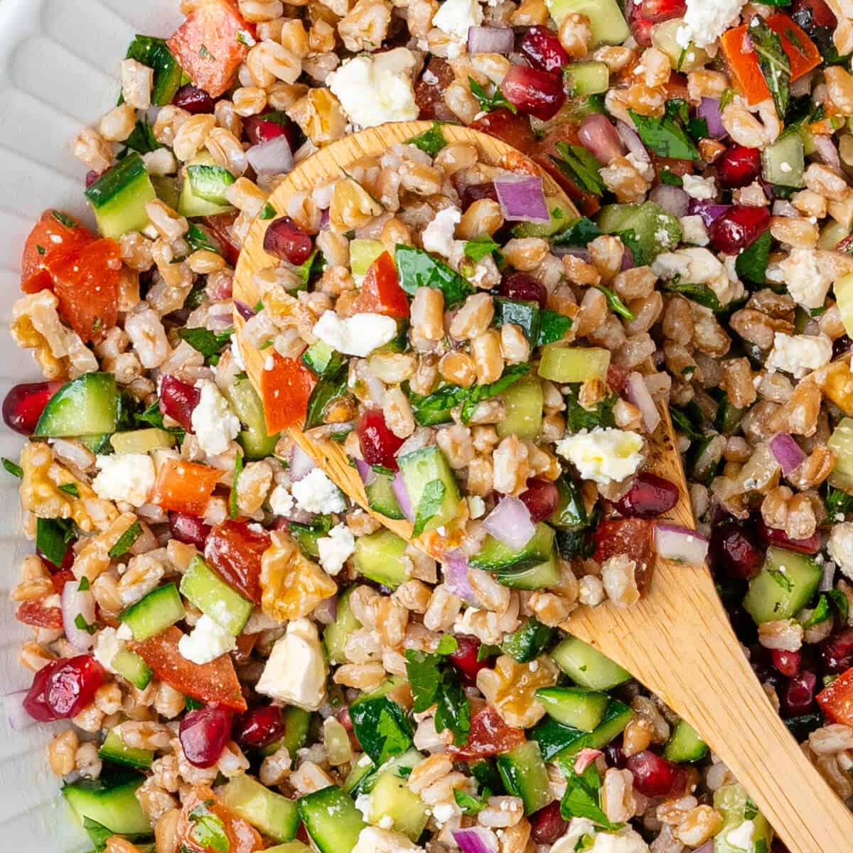 Farro Salad (Healthy & Delicious Mediterranean flavors)-image