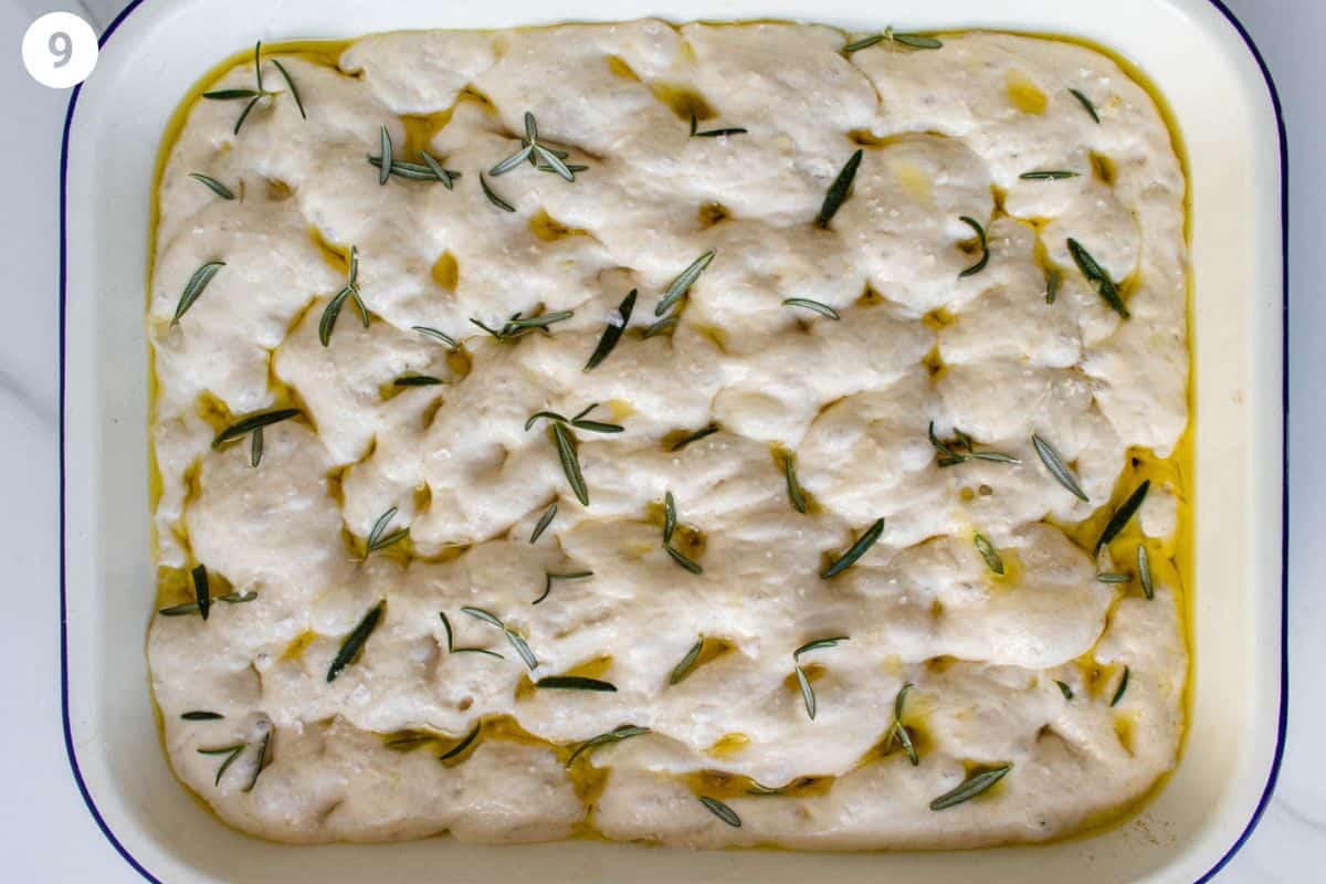 Rosemary and salt added on top