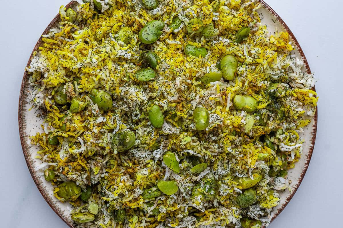 Plate of Baghali Polo
