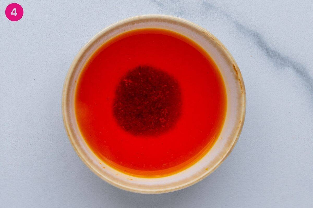 Saffron being diffused in water