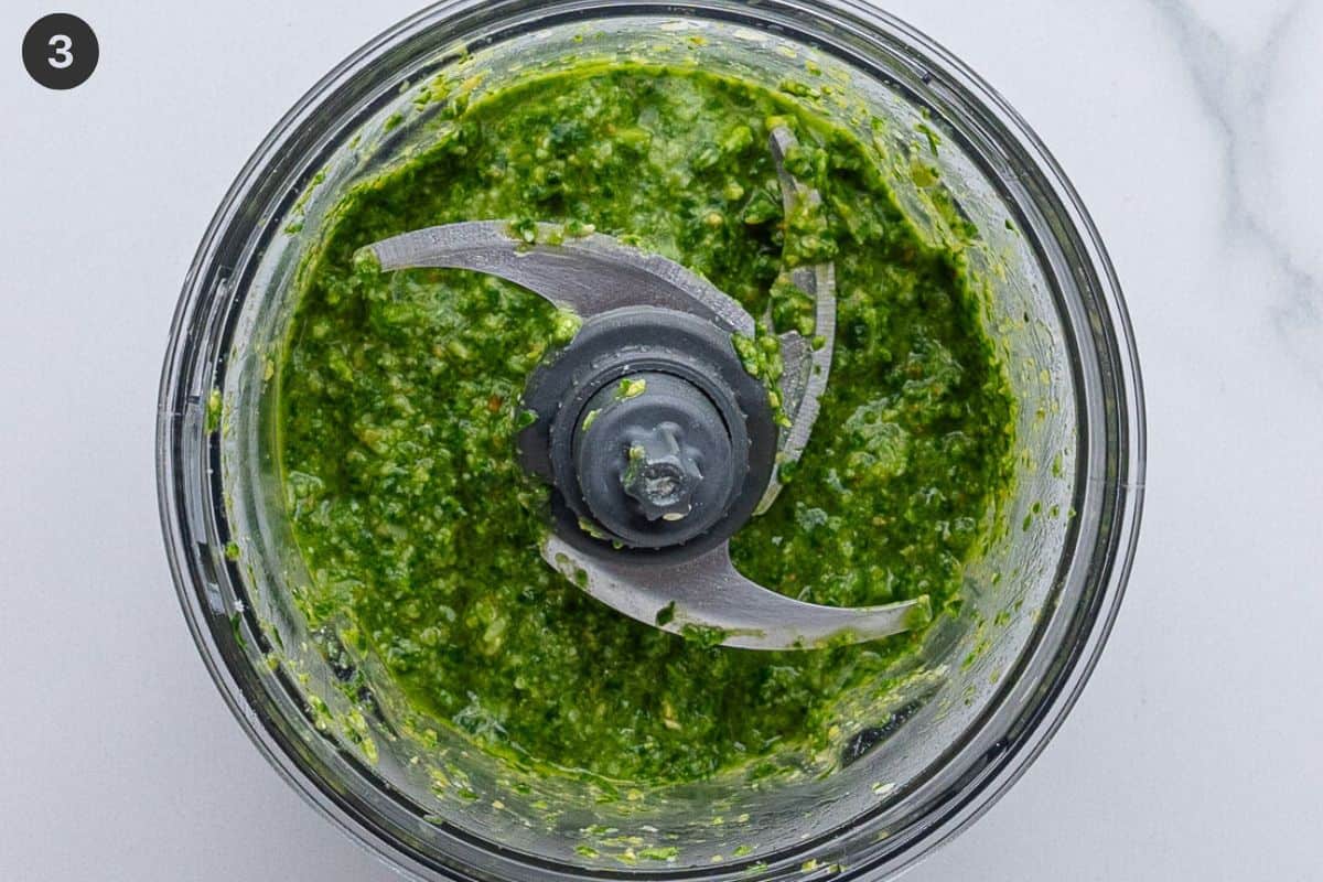 Pesto made in a blender