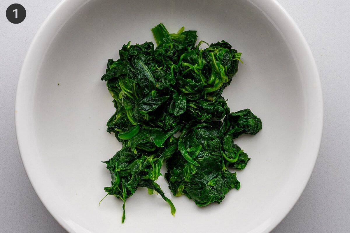 Frozen spinach thawed and drained