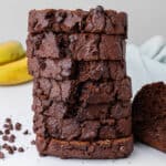 Stack of Chocolate Banana Bread slices