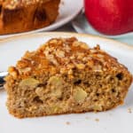 Piece of apple cake on a plate