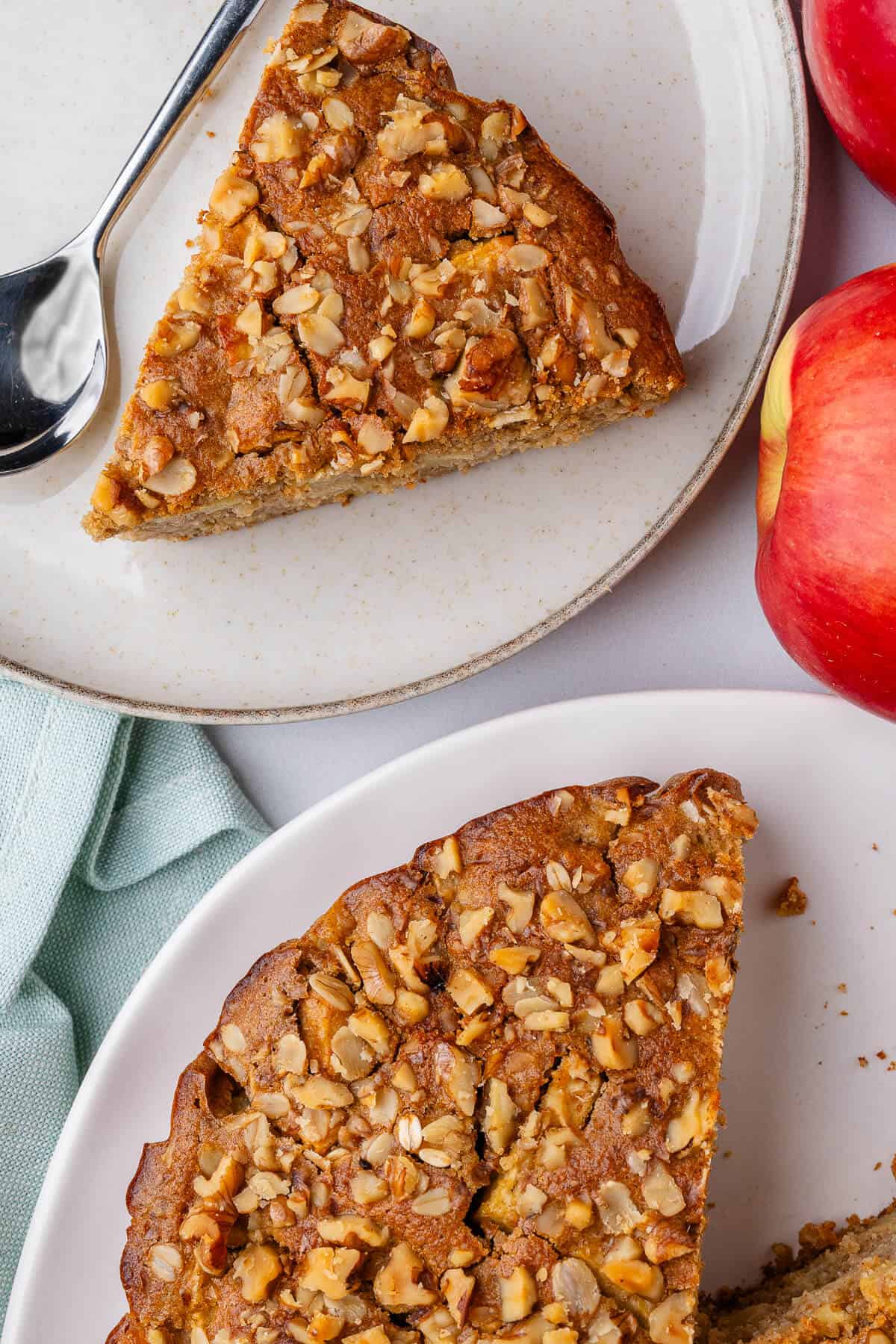 Cake sliced and served on a plate