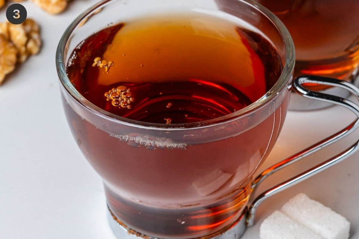 Persian tea served in a glass