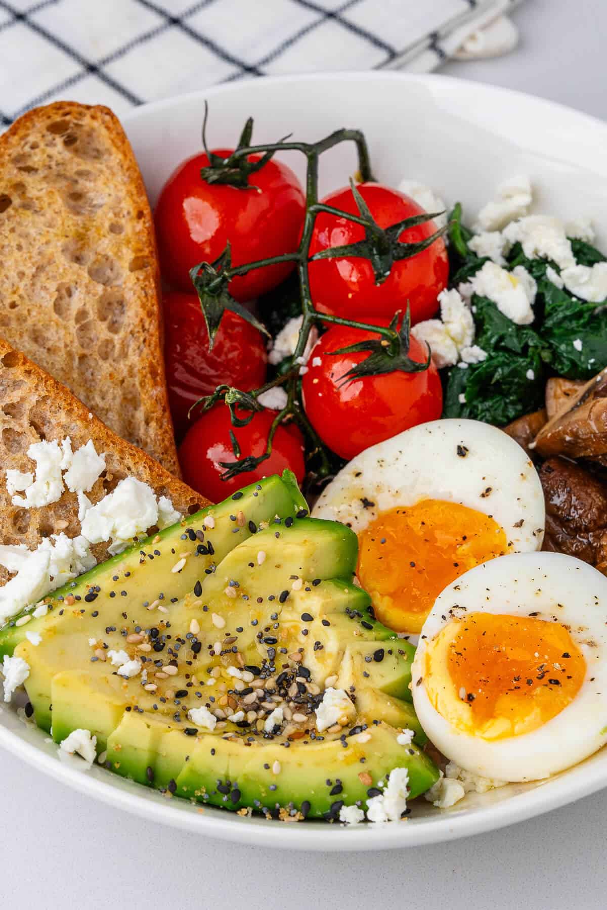 Breakfast bowl with hearty wholesome ingredients
