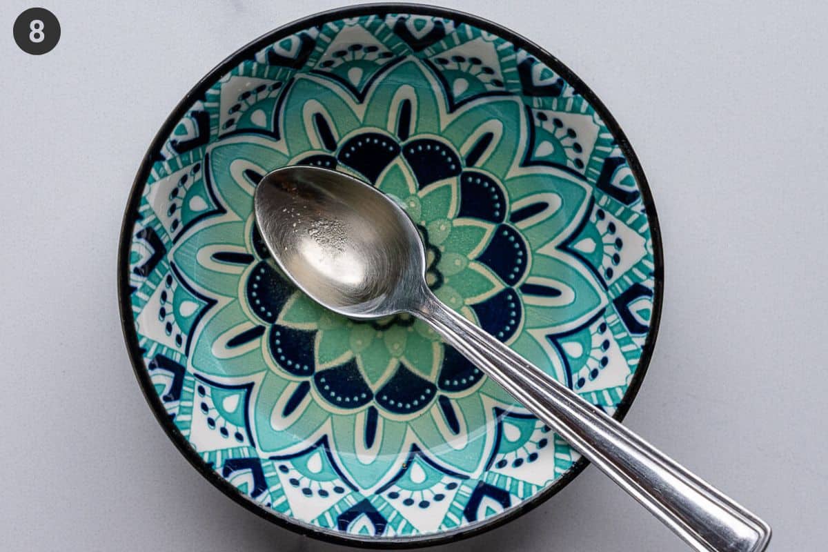 Rice seasoning prepared in a small ramekin