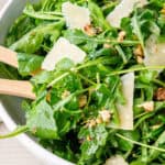 Arugula salad with parmesan cheese and toasted walnuts