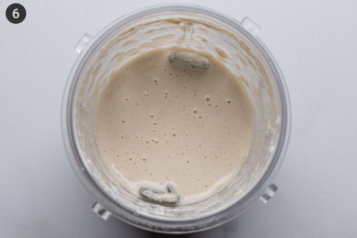 Cashews blended to make cashew cream